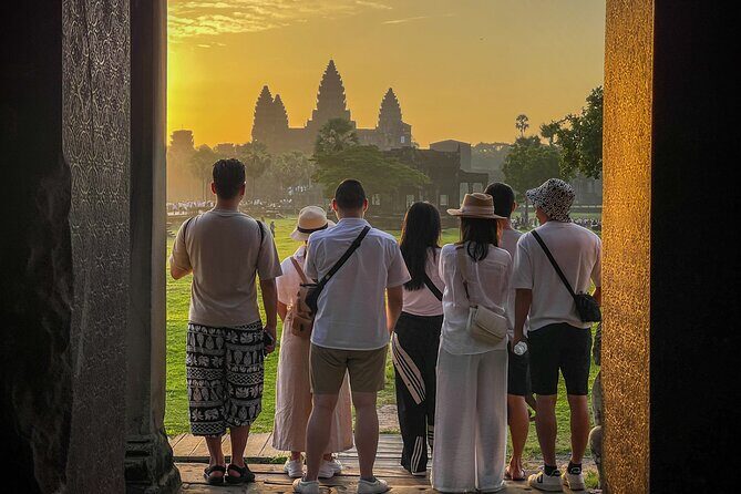 Siem Reap Tourist Attractions 2 Day Angkor Wat Shared Tour - Entering Angkor Wat at sunrise (when the light is doing the work)